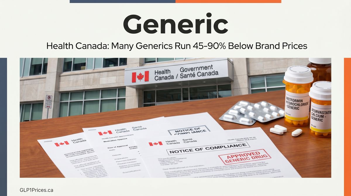 Health Canada: Many Generics Run 45-90% Below Brand Prices